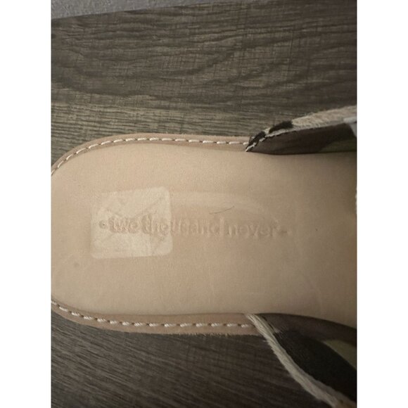 Two Thousand Never Cheetah Print Calf Hair Mules Slides Size 8 Made In USA - Picture 9 of 13